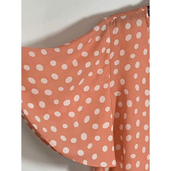 41 Hawthorn Womens Polka Dot Crew Neck Short Sleeve Top Blouse Peach Size Small - Picture 7 of 8